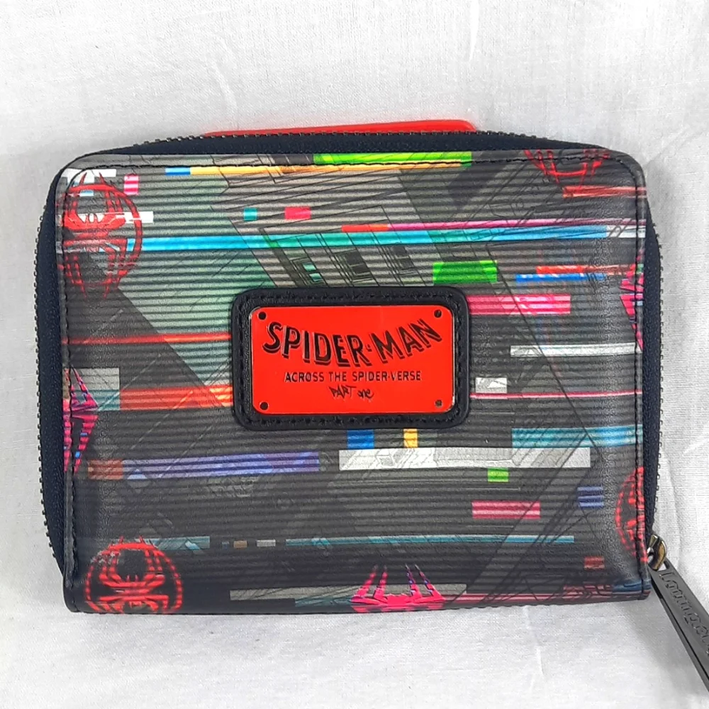 Loungefly Spiderman Spiderverse Lenticular Glow in The Dark Wallet Zip Around - Picture 5 of 11